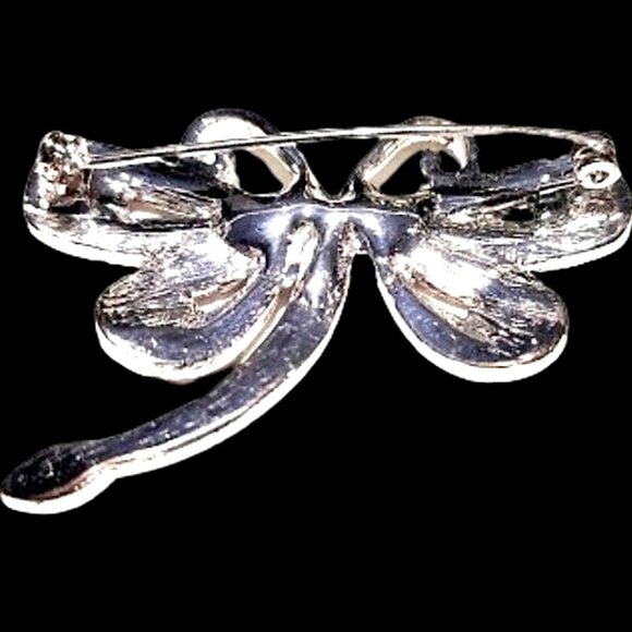 Vintage Silver-Tone and Marcasite Dragonfly Brooch - Picture 3 of 5